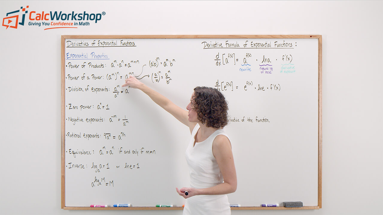 calcworkshop jenn teaching derivative exponential function
