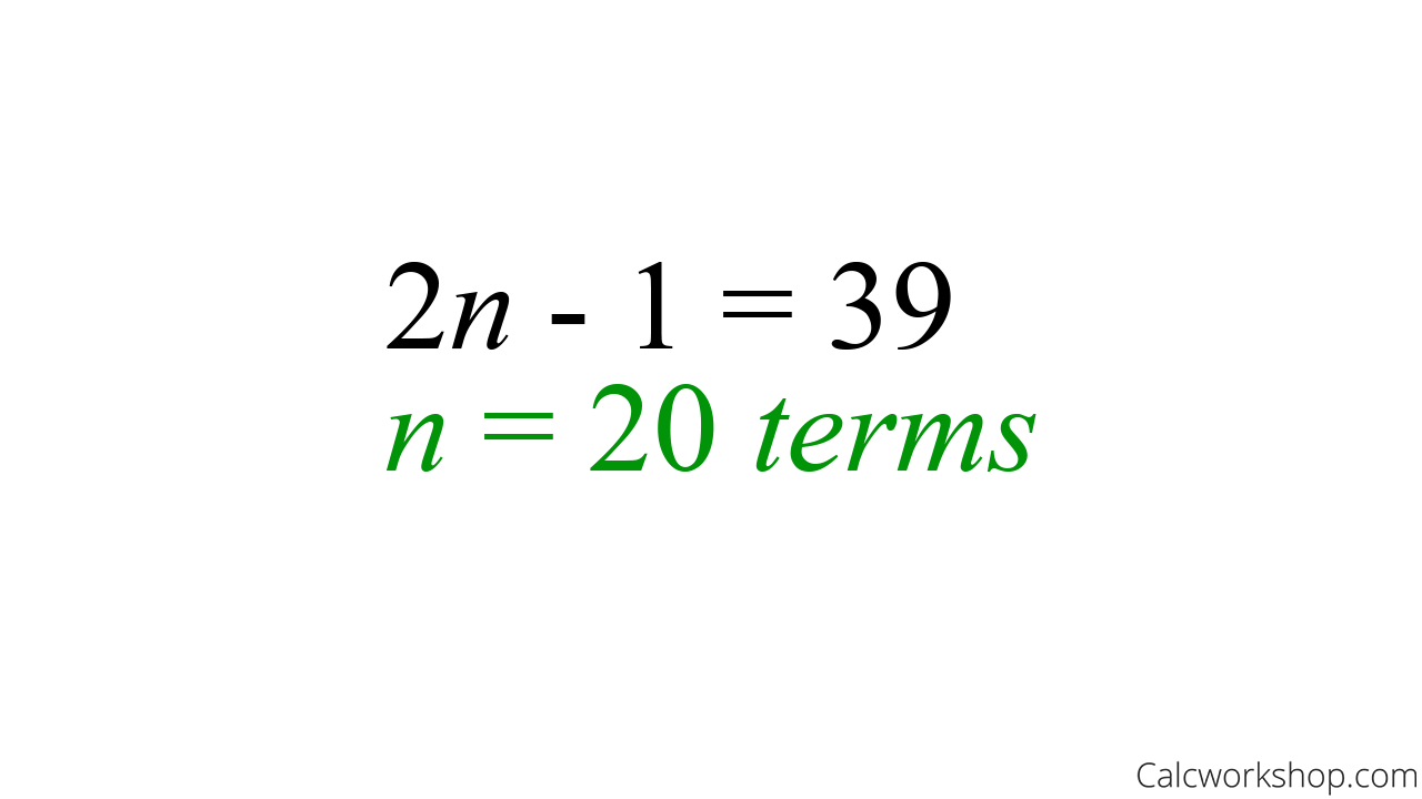 determine number terms arithmetic series
