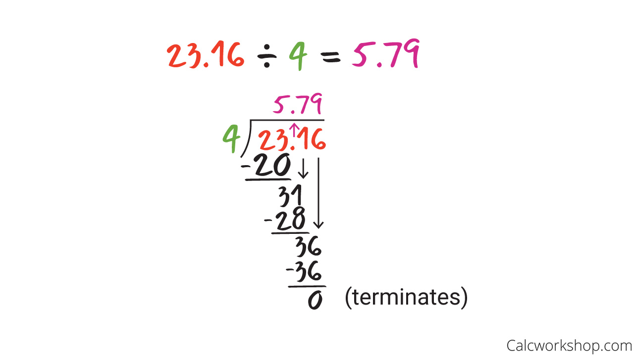how to divide a decimal by a whole number
