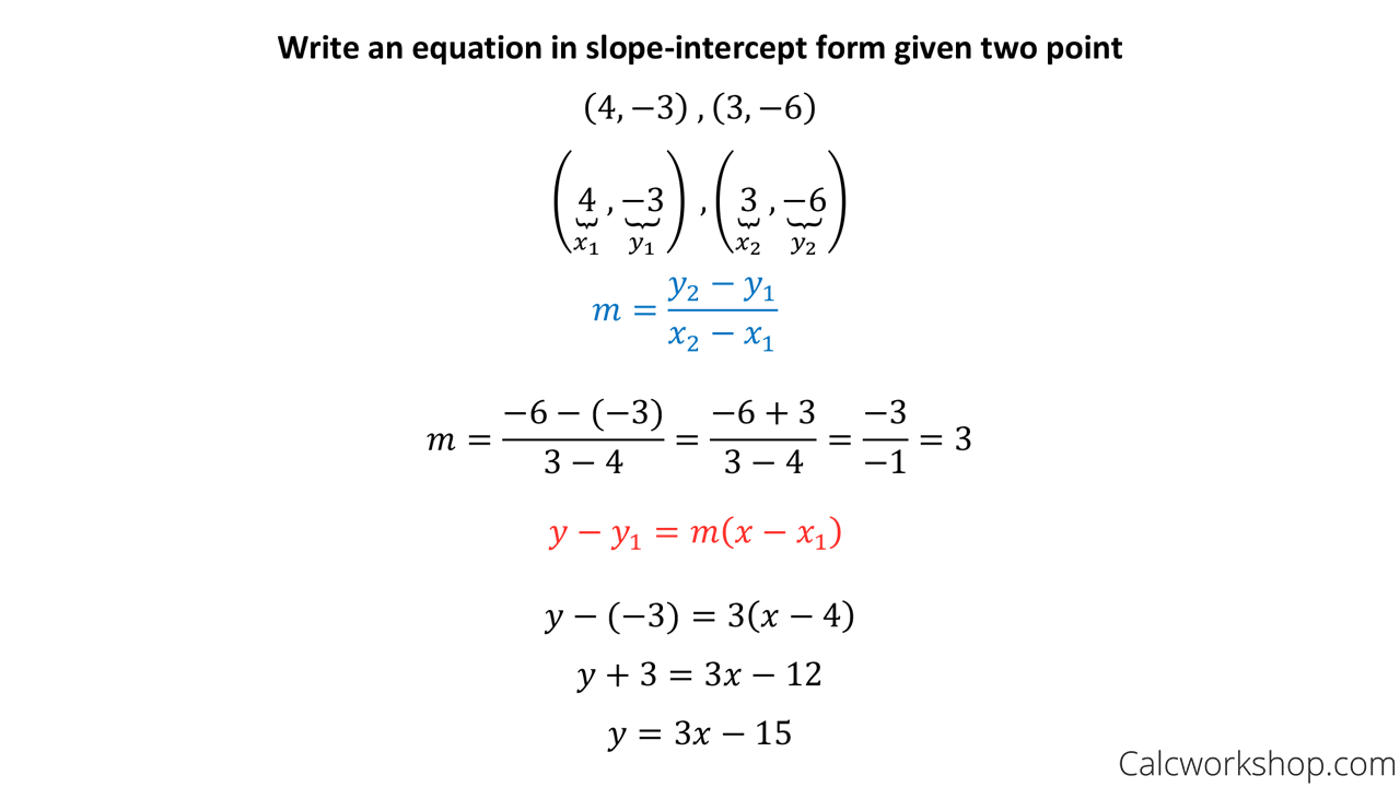 point slope equation