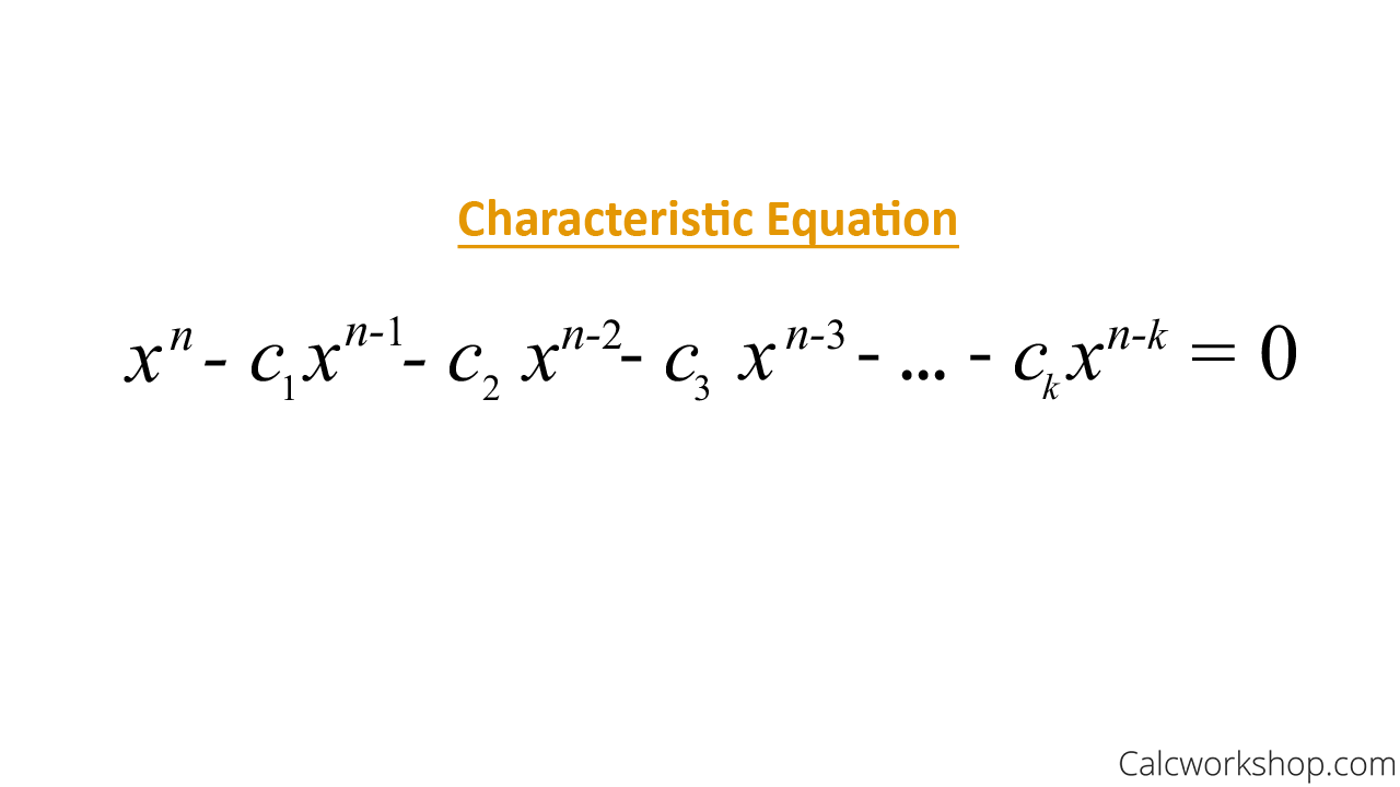 formula for characteristic equation