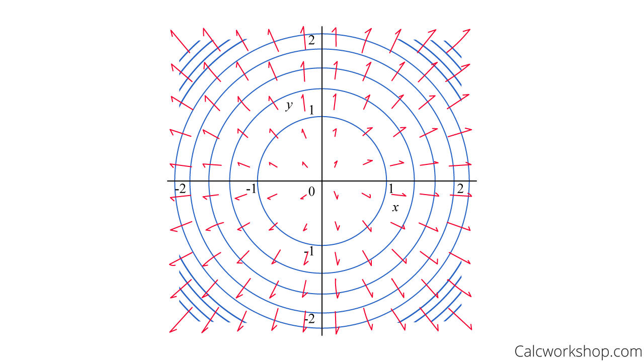 gradient vector field level curves