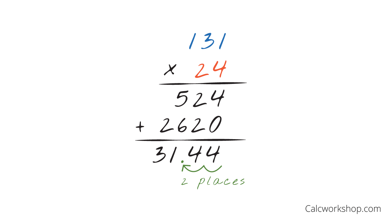 how to place the decimal in the product when you multiply by decimals