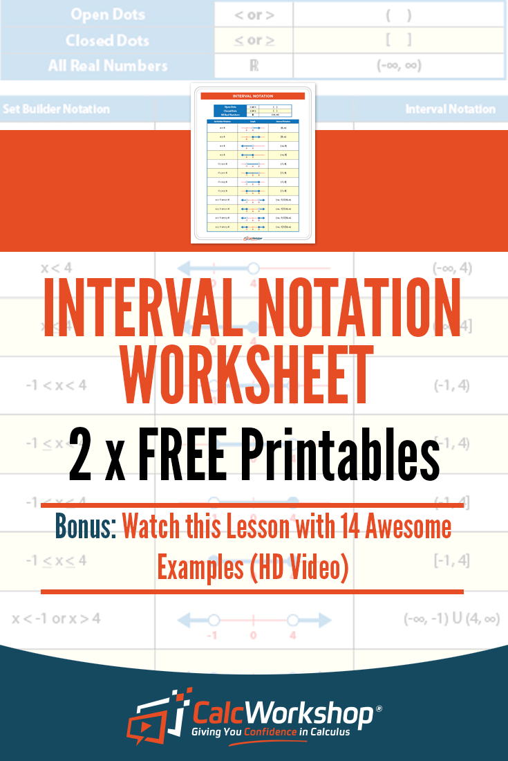 Interval Notation (Made Easy w/ 21 Step-by-Step Examples!) For Interval Notation Worksheet With Answers