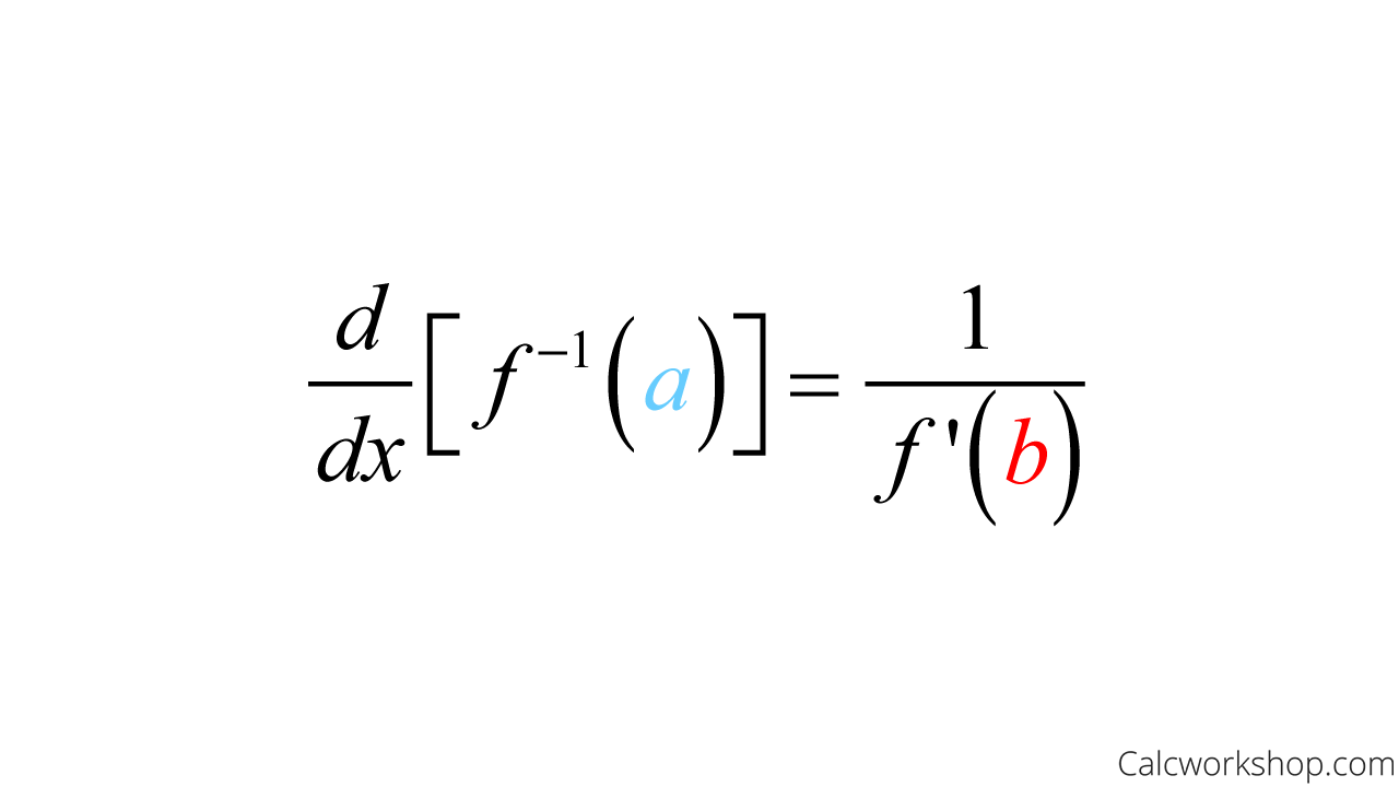 Derivative Of Inverse Functions How To W Examples