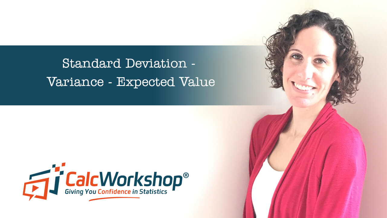 Jenn (B.S., M.Ed.) of Calcworkshop® teaching the formulas for discrete probability distribution