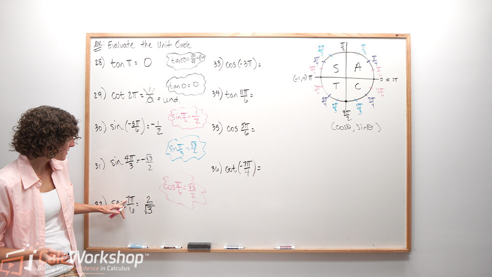 jenn explaining how tangents look on the unit circle