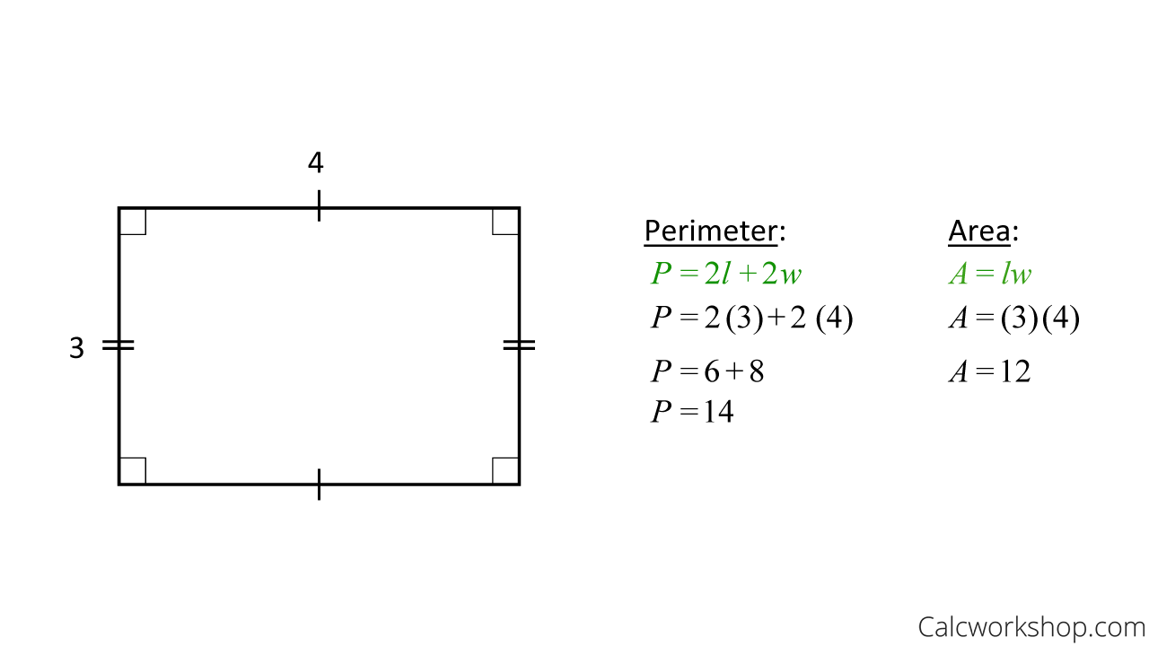 rectangle area perimeter examples