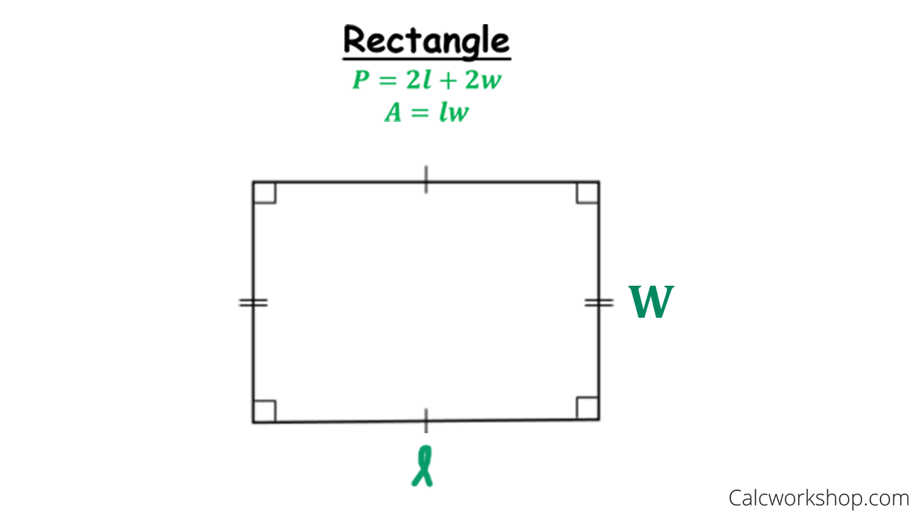 rectangle area perimeter formulas
