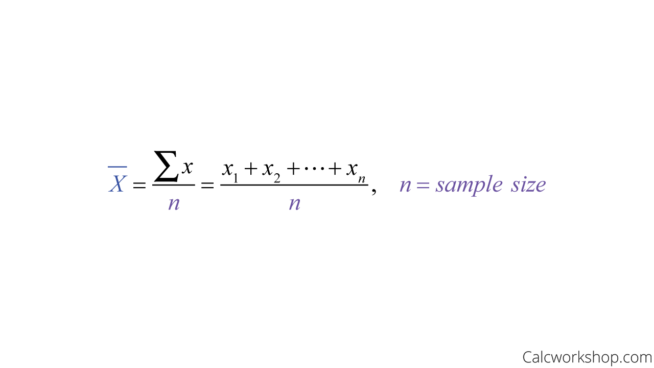 statistics mean mode median formulas