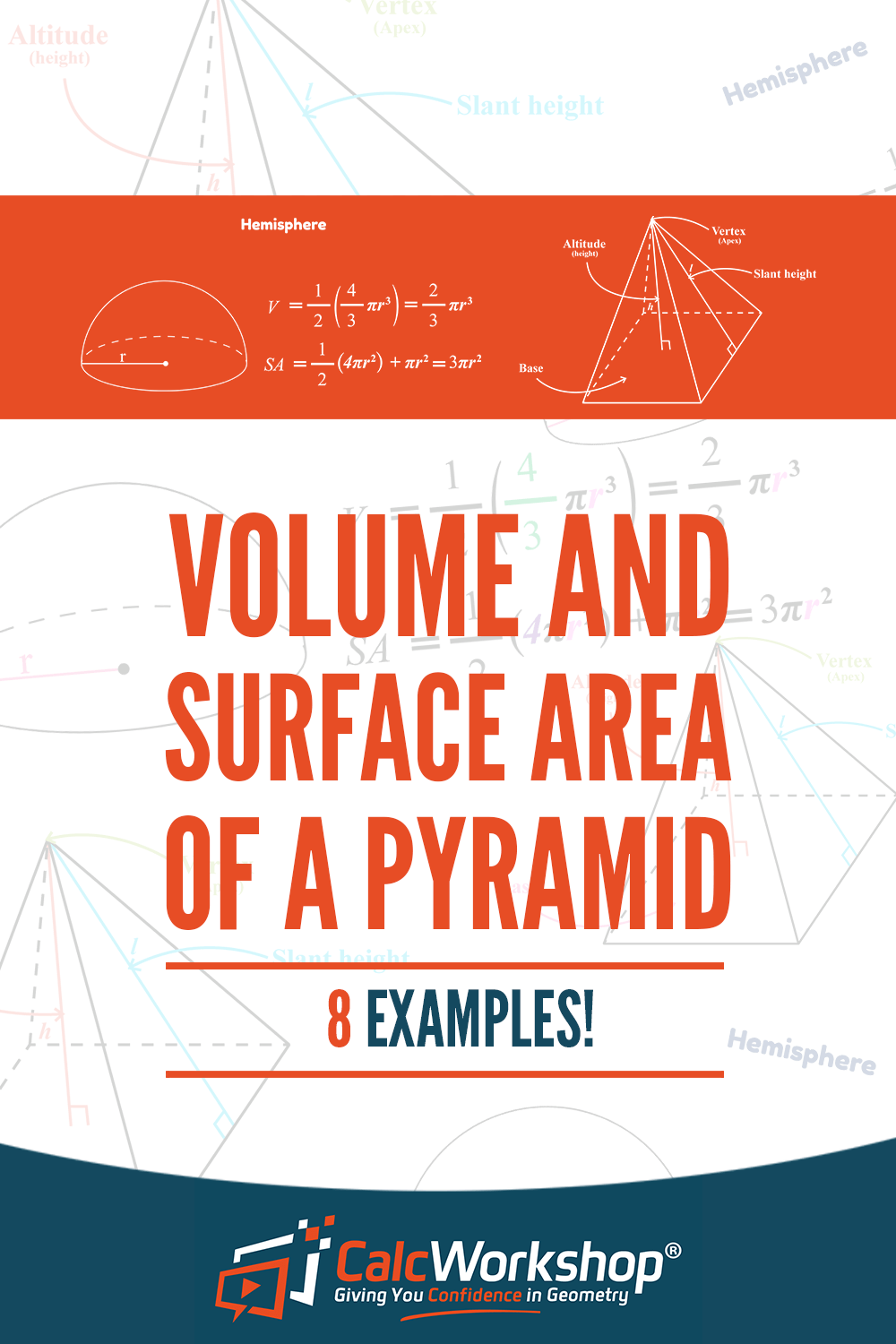 volume surface area pyramid pinterest calcworkshop