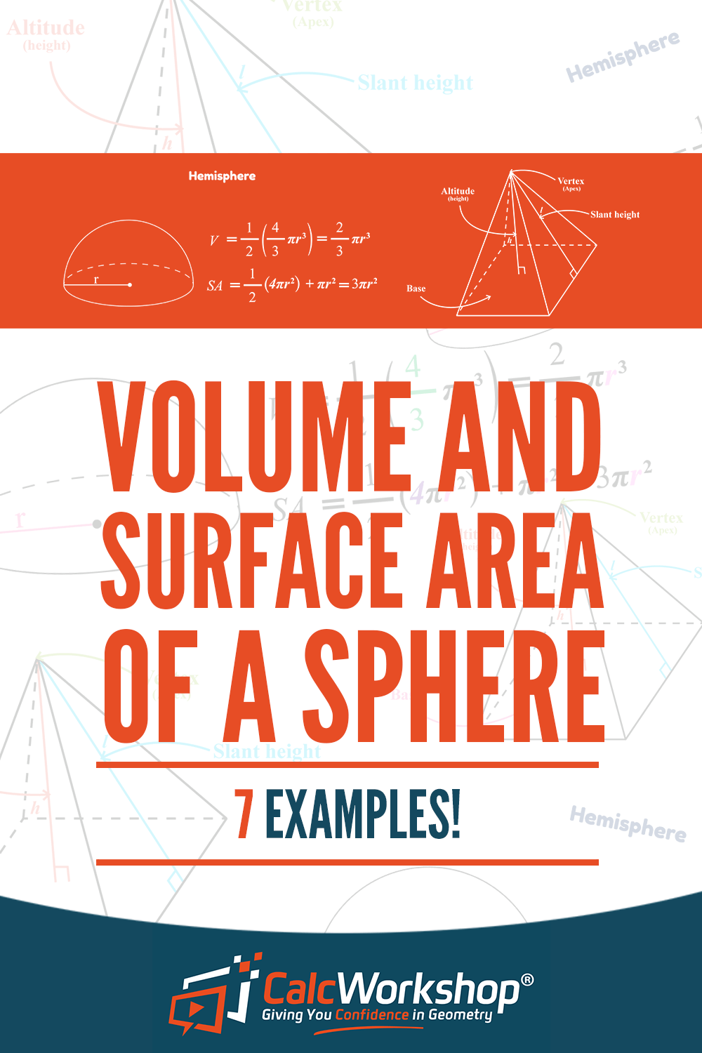 volume surface area sphere pinterest calcworkshop
